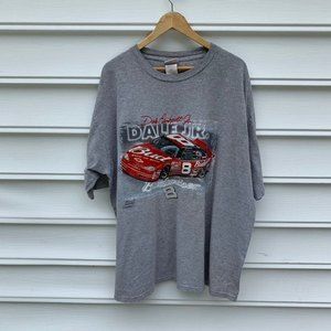 Vintage 2002 Dale Earnhardt Jr. NASCAR Gray Racing Short Sleeve T-Shirt Size 2XL